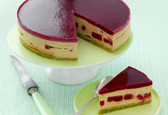 entremet pistache framboise
